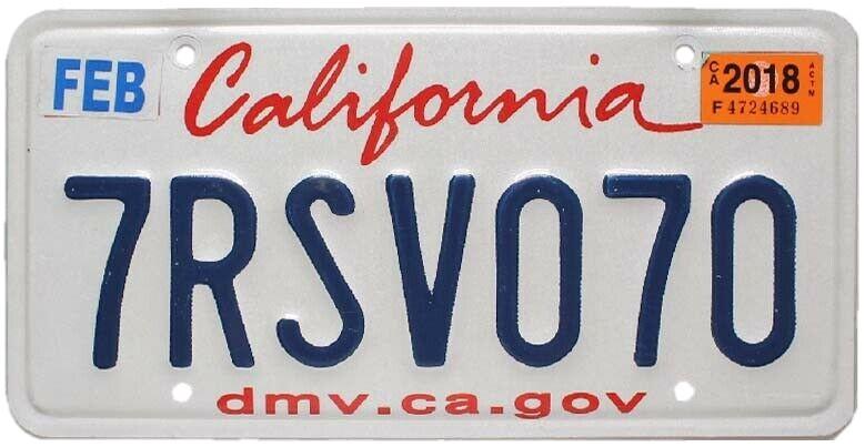 Vehicle registration plates of California